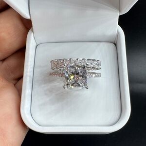 6 Carat Lab-Grown Diamond Princess Cut Bridal Set IGI Certified White Gold
